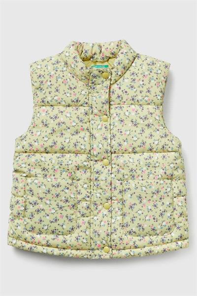 United Colors of Benetton Kız Bebek 2V3YGJ00O-25K Desenli Yelek Sarı