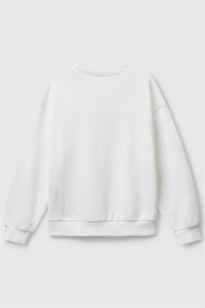 United Colors of Benetton Kız Çocuk 3J68C10Q0-25K  Benetton Sweatshirt Ekru