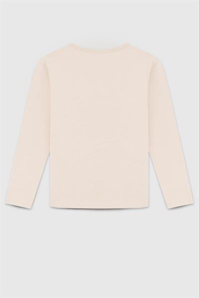 United Colors of Benetton Kız Çocuk  BNT-G23332 Uzun Kollu Tshirt Bej