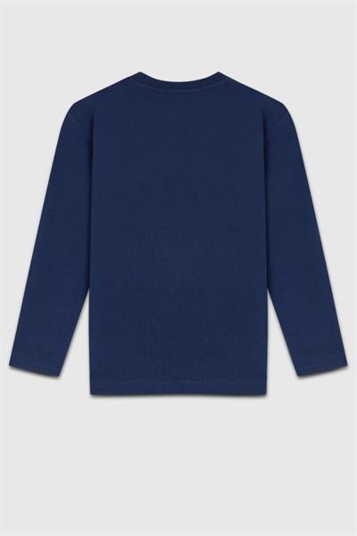 United Colors of Benetton Kız Çocuk BNT-G23331 Uzun Kollu Tshirt Lacivert