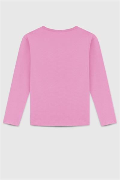 United Colors of Benetton Kız Çocuk  BNT-G23332 Uzun Kollu Tshirt Gül Kurusu