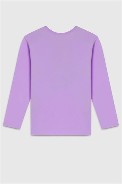 United Colors of Benetton Kız Çocuk  BNT-G23331 Uzun Kollu Tshirt Lila