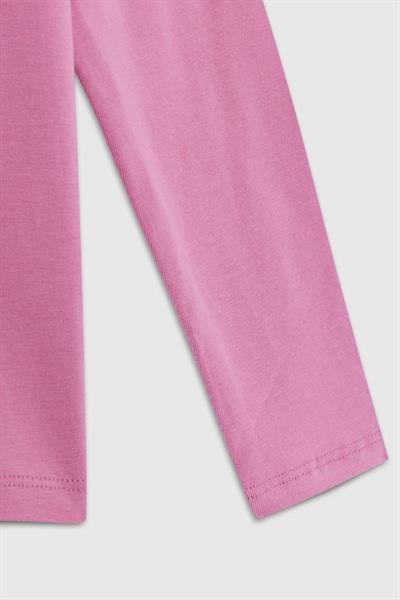United Colors of Benetton Kız Çocuk  BNT-G23332 Uzun Kollu Tshirt Gül Kurusu