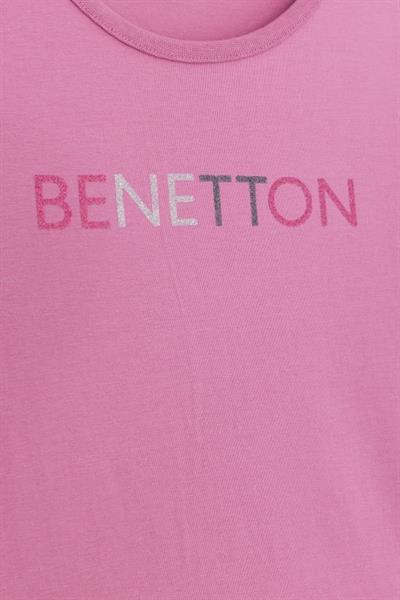 United Colors of Benetton Kız Çocuk  BNT-G23332 Uzun Kollu Tshirt Gül Kurusu