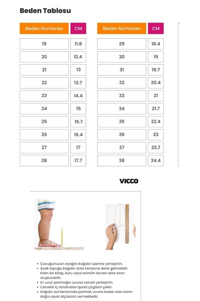 Vicco Benetti Işıklı Kız Bebek Beyaz Sneaker 24-28 Numara