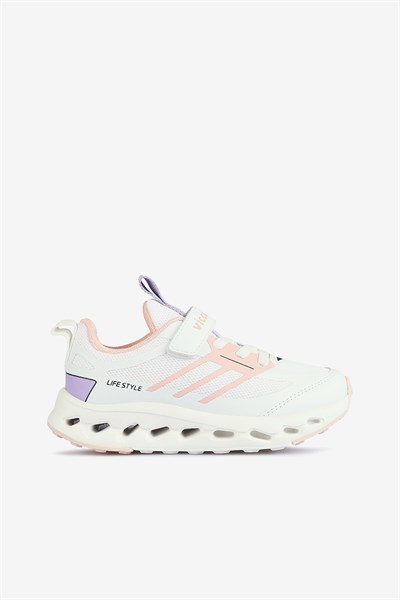Vicco Jungle Havalı Taban Kız Çocuk Beyaz/Pudra Spor Ayakkabı 32-37 Numara