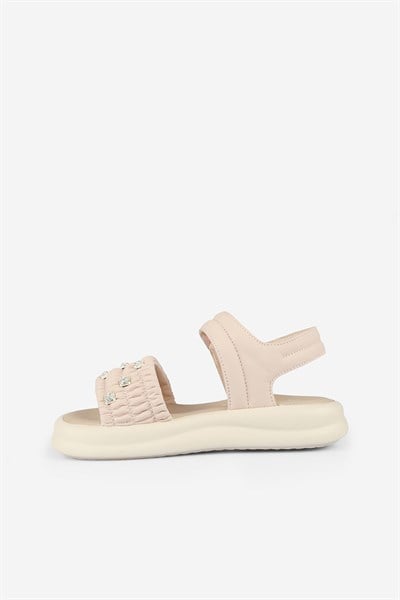 Vicco Sandra Taşlı Kız Çocuk Bebek  Sandalet  31-35 Numara Pudra