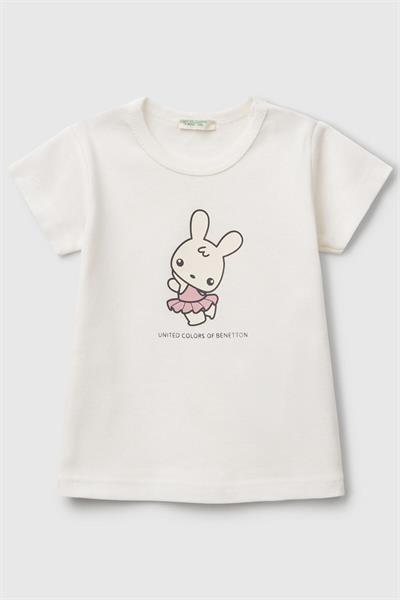 United Colors of Benetton Erkek Bebek T shirt Beyaz 3I9WA1062