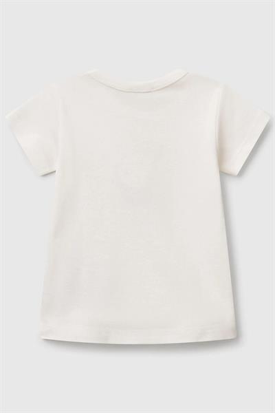 United Colors of Benetton Kız Bebek T shirt Ekru 3I9WA1062