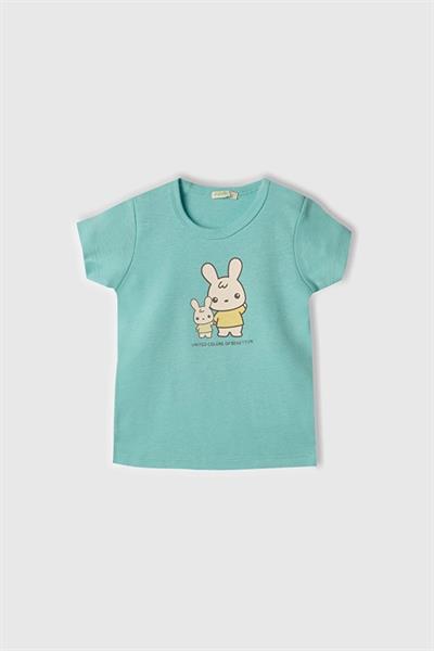 United Colors of Benetton Erkek Bebek T shirt Turkuaz 3I9WA1062