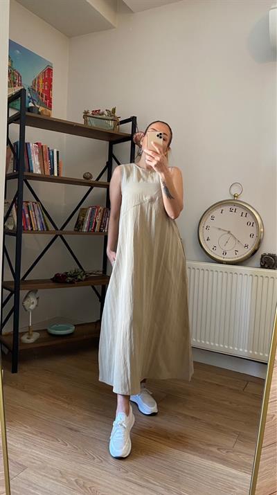 Orj Marka Tencel Kumaş İp Askılı Elbise