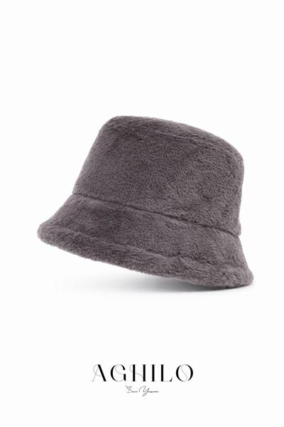 Kadın Peluş Kova Şapka - Antrasit