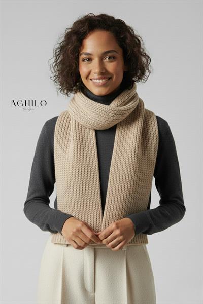 Kadın Selanik Örme Atkı - Bej