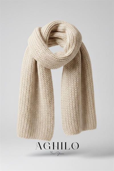 Kadın Selanik Örme Atkı - Bej