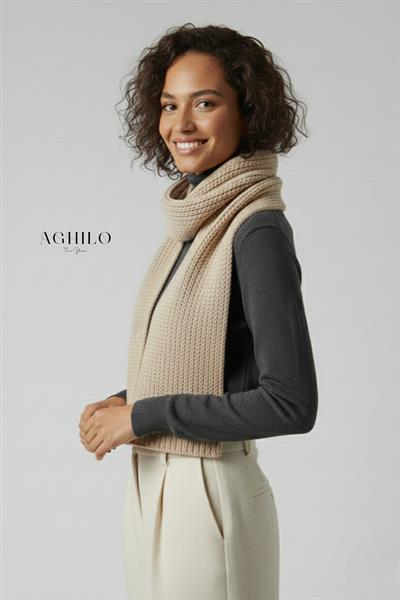 Kadın Selanik Örme Atkı - Bej