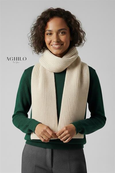 Kadın Selanik Örme Atkı - Beyaz