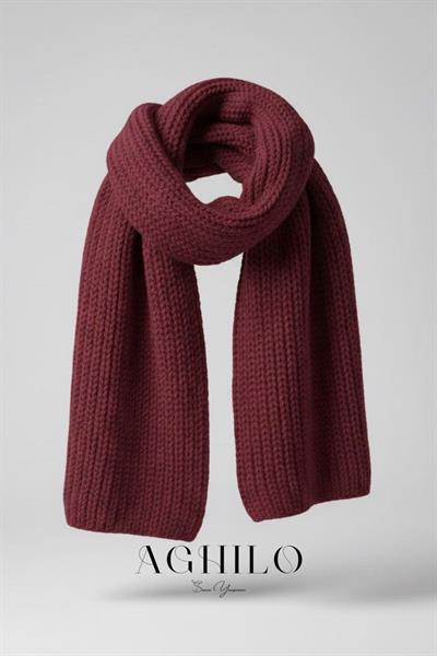 Kadın Selanik Örme Atkı - Bordo