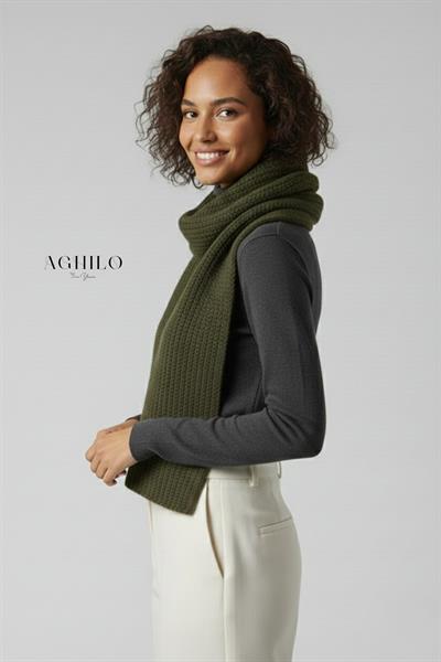 Kadın Selanik Örme Atkı - Haki