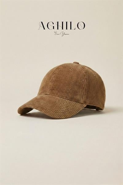 Premium Yıkamalı Unisex Kadife Kep Şapka – Camel