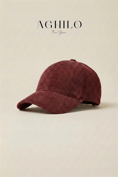Premium Yıkamalı Unisex Kadife Kep Şapka – Bordo