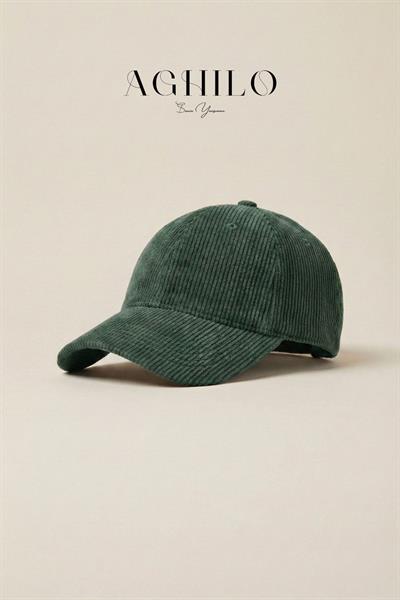 Premium Yıkamalı Unisex Kadife Kep Şapka – Yeşil