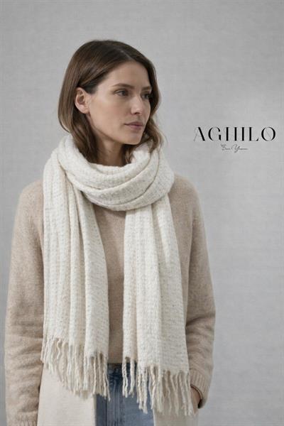 Şardonlu Sim Detaylı Atkı - Beyaz