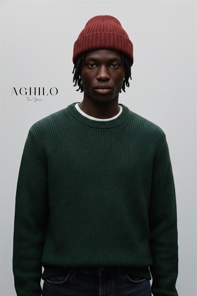 Unisex Selanik Örme Bere - Bordo