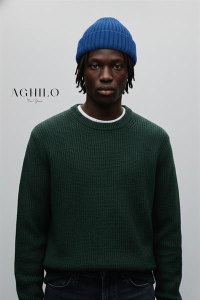 Unisex Selanik Örme Bere - Saks Mavi