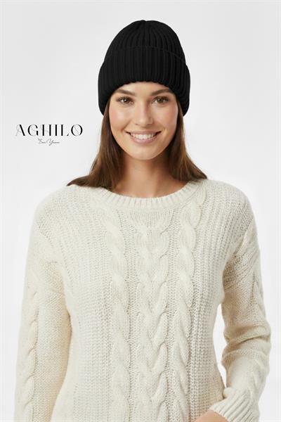 Unisex Selanik Örme Bere - Siyah