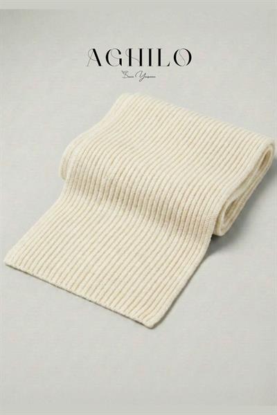 Unisex Yünlü Atkı - Beyaz