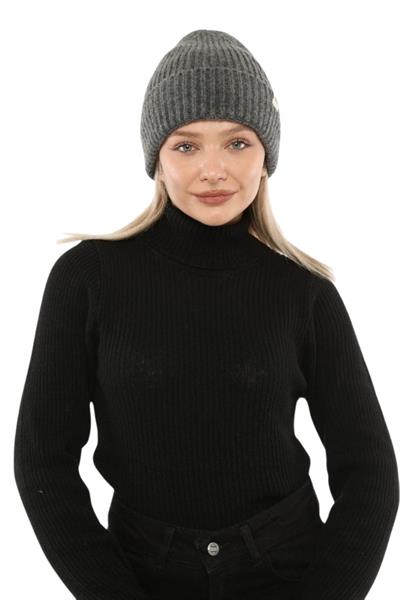 Yünlü Kışlık Unisex Fitilli Bere - Antrasit