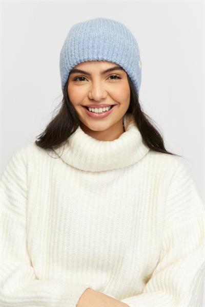 Yünlü Kışlık Unisex Fitilli Bere - Bebek Mavi