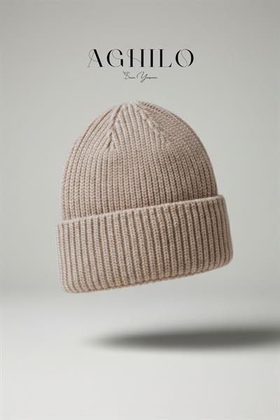 Yünlü Kışlık Unisex Fitilli Bere - Bej