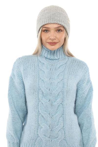 Yünlü Kışlık Unisex Fitilli Bere - Gri