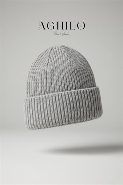 Yünlü Kışlık Unisex Fitilli Bere - Gri