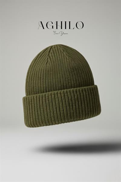 Yünlü Kışlık Unisex Fitilli Bere - Haki