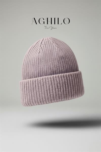 Yünlü Kışlık Unisex Fitilli Bere - Lila