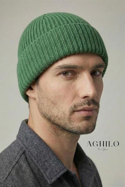 Yünlü Kışlık Unisex Fitilli Bere - Yeşil