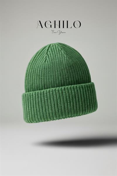 Yünlü Kışlık Unisex Fitilli Bere - Yeşil