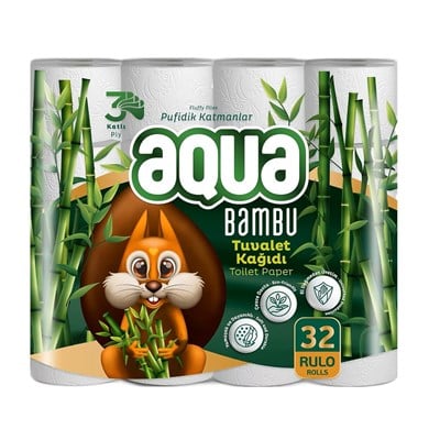 Aqua Bambu 32 li 3 Katlı Tuvalet Kağıdı x3 lü Koli