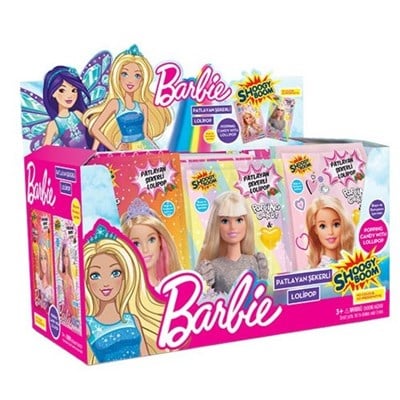 Barbie 12 Gr Çilek Aromalı Patlayan Şekerli Lolipop x36 lı Paket