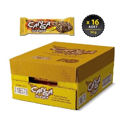 Eti Canga Gofret Yer Fıstığı Kaplamalı 34 Gr  x16 lı Paket