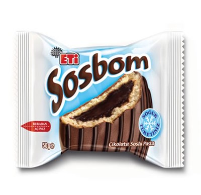 Eti Sosbom 50 Gr Çikolata Krema Dolgulu Pasta x12 li Paket