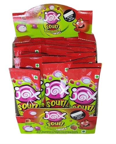 Jox Minies Ekşi Çilek 9 Gr Çiğnenebilir Şeker x24 lü Paket