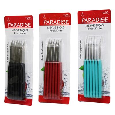Pardise Meyve Bıçağı 6 lı Paket (Karma Renk)