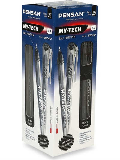 Pensan My-Tech 0,7 mm Siyah Tükenmez Kalem x25 li Paket