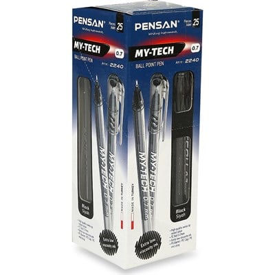 Pensan My-Tech 0,7 mm Siyah Tükenmez Kalem x25 li Paket