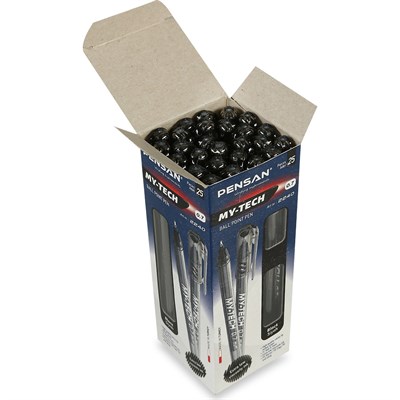 Pensan My-Tech 0,7 mm Siyah Tükenmez Kalem x25 li Paket