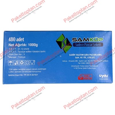 Samküp 1 kg Küp Şeker (480 Adetli)