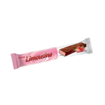 Saray Limousine Çilek Aromalı Kaplamalı Gofret 32 Gr x24 lü Paket